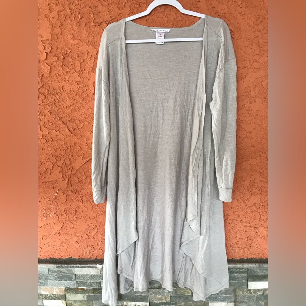 K Jordan Light Gray Open Front Cardigan